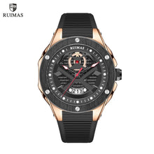 RUIMAS Brand Fashion Sport Watches for Men Quartz Silicone Band Wrist Watch Date Waterproof Wristwatches Clock Relogio Masculino