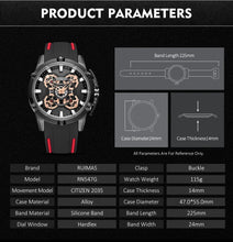 RUIMAS Top Brand Mens Watches Luxury Silicone Large Dial Sports Quartz Wristwatch Waterproof Date Clock Casual Relogio Masculino