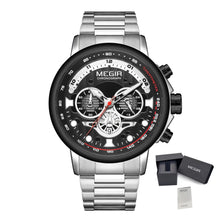 MEGIR Luxury Men Watches Stainless Steel Quartz Wristwatches Fashion Men Business Watch Clock Male Chronograph Relogio Masculino