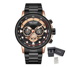 MEGIR Luxury Men Watches Stainless Steel Quartz Wristwatches Fashion Men Business Watch Clock Male Chronograph Relogio Masculino