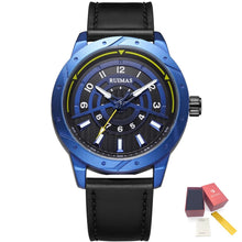 RUIMAS Men Wristwatch Luxury Leather Sports Military Wrist Watches Waterproof Large Dial Casual Quartz Clock Relogio Masculino