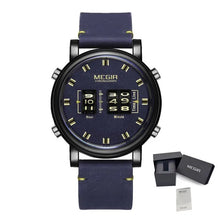 MEGIR Roller Pointer Watches for Men Fashion Luxury Military Sport Watch Leather Strap Quartz Wristwatch Clock Relogio Mascilino 2137