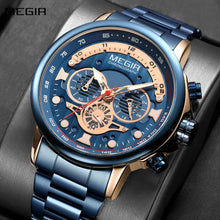 MEGIR Luxury Men Watches Stainless Steel Quartz Wristwatches Fashion Men Business Watch Clock Male Chronograph Relogio Masculino