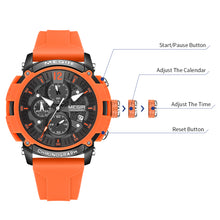 MEGIR Fashion Military Watch for Men Silicone Strap Sport Quartz Chronograph Waterproof Male Clock Wristwatch Reloj Hombre 2208
