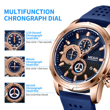 MEGIR Men Watch Silicone Strap Quartz Chronograph Wristwatch Fashion Men's Sport Watches Waterproof Calendar Reloj Hombre 2101