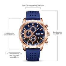 MEGIR Men Watch Silicone Strap Quartz Chronograph Wristwatch Fashion Men's Sport Watches Waterproof Calendar Reloj Hombre 2101
