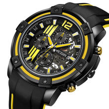 MEGIR Chronograph Mens Sport Watches with Silicone Band Big Dial Military Quartz Watch Men Clock Relogio Masculino Reloj Hombre