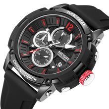 MEGIR Fashion Military Watch for Men Silicone Strap Sport Quartz Chronograph Waterproof Male Clock Wristwatch Reloj Hombre 2208