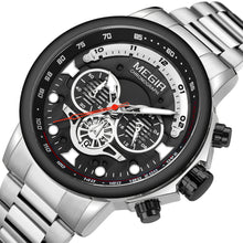 MEGIR Luxury Men Watches Stainless Steel Quartz Wristwatches Fashion Men Business Watch Clock Male Chronograph Relogio Masculino