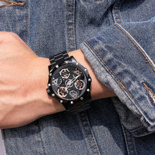 RUIMAS Quartz Watches Men's Business Wristwatch Waterproof Male Clock Chronograph Stainless Steel Casual Watch reloj hombre 331