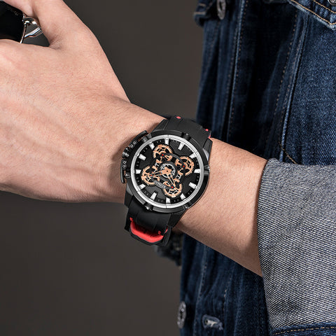 RUIMAS Top Brand Mens Watches Luxury Silicone Large Dial Sports Quartz Wristwatch Waterproof Date Clock Casual Relogio Masculino