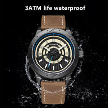 RUIMAS Men Wristwatch Luxury Leather Sports Military Wrist Watches Waterproof Large Dial Casual Quartz Clock Relogio Masculino