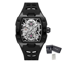 MEGIR New Men Watches Luxury Brand Automatic Mechanical Watch Skeleton Dial Silicone Strap Sports Casual Wristwatch Waterproof Clock Male Gift 8602