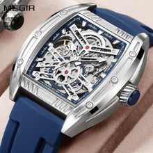 MEGIR Original Luxury Sport Watch for Men Silicone Band Automatic Mechanical Movement WristWatches Luminous Clock Reloj Hombre 8601