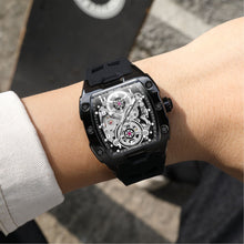 MEGIR New Men Watches Luxury Brand Automatic Mechanical Watch Skeleton Dial Silicone Strap Sports Casual Wristwatch Waterproof Clock Male Gift 8602