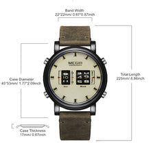 MEGIR Roller Pointer Watches for Men Fashion Luxury Military Sport Watch Leather Strap Quartz Wristwatch Clock Relogio Mascilino 2137