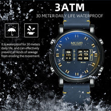 MEGIR Roller Pointer Watches for Men Fashion Luxury Military Sport Watch Leather Strap Quartz Wristwatch Clock Relogio Mascilino 2137