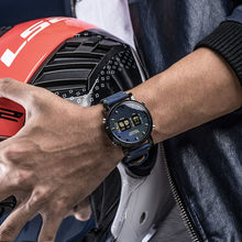 MEGIR Roller Pointer Watches for Men Fashion Luxury Military Sport Watch Leather Strap Quartz Wristwatch Clock Relogio Mascilino 2137