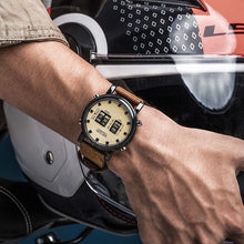 MEGIR Roller Pointer Watches for Men Fashion Luxury Military Sport Watch Leather Strap Quartz Wristwatch Clock Relogio Mascilino 2137