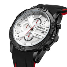 MEGIR Fashion Men's Sport Watches Silicone Strap Military Quartz Wristwatch Clock Waterproof Male Chronograph Montre Homme 2055