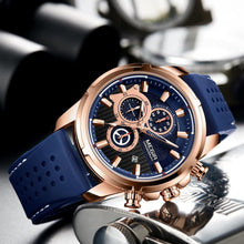 MEGIR Men Watch Silicone Strap Quartz Chronograph Wristwatch Fashion Men's Sport Watches Waterproof Calendar Reloj Hombre 2101
