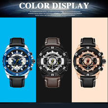 MEGIR Luxury Men Casual Sport Watch Leather Strap Quartz Wristwatch Waterproof Calendar Man Chronograph Clock Montre Homme 2118