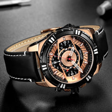 MEGIR Luxury Men Casual Sport Watch Leather Strap Quartz Wristwatch Waterproof Calendar Man Chronograph Clock Montre Homme 2118