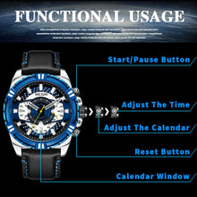 MEGIR Luxury Men Casual Sport Watch Leather Strap Quartz Wristwatch Waterproof Calendar Man Chronograph Clock Montre Homme 2118