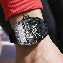 Top Fashion Quartz Wristwatch Tonneau Silicone Strap