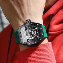 Top Fashion Quartz Wristwatch Tonneau Silicone Strap