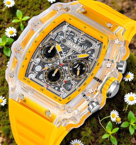 SKMEI 2305 MEN QUARTZ WATCH TRANSPARENT CASE